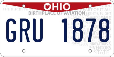 OH license plate GRU1878