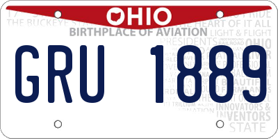 OH license plate GRU1889