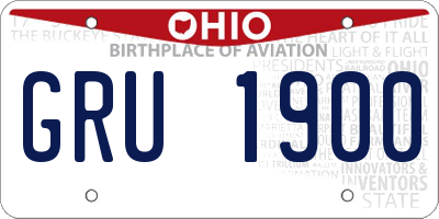 OH license plate GRU1900