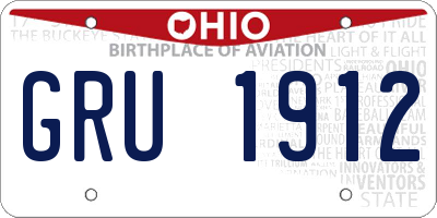 OH license plate GRU1912