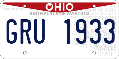 OH license plate GRU1933