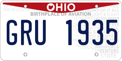 OH license plate GRU1935
