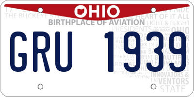 OH license plate GRU1939