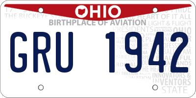 OH license plate GRU1942