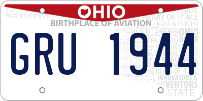 OH license plate GRU1944