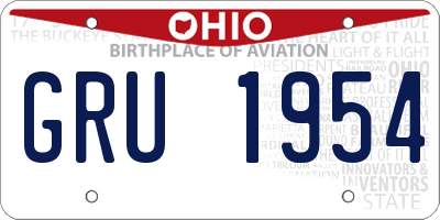 OH license plate GRU1954