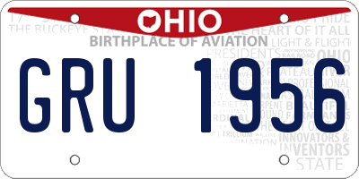 OH license plate GRU1956