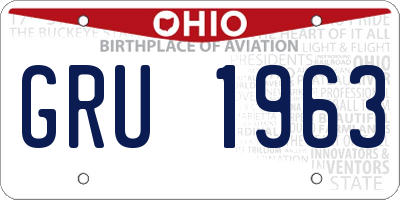 OH license plate GRU1963
