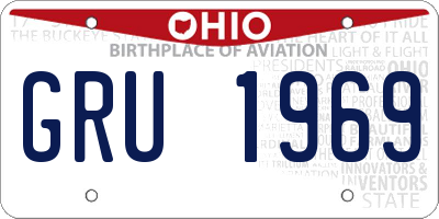 OH license plate GRU1969