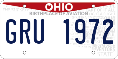 OH license plate GRU1972
