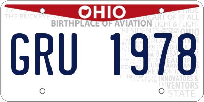 OH license plate GRU1978
