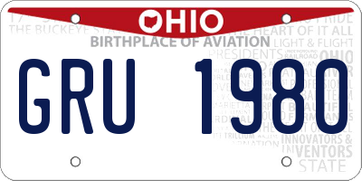 OH license plate GRU1980