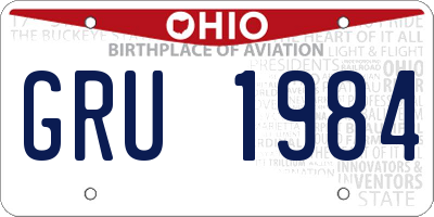 OH license plate GRU1984