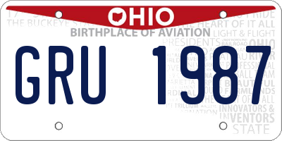 OH license plate GRU1987