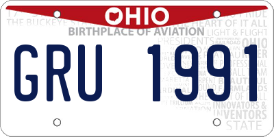 OH license plate GRU1991