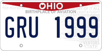 OH license plate GRU1999