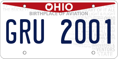 OH license plate GRU2001