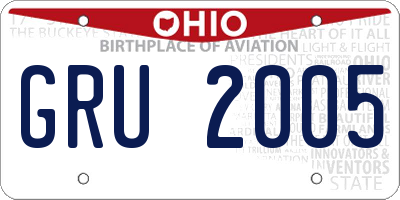 OH license plate GRU2005