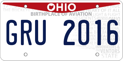 OH license plate GRU2016