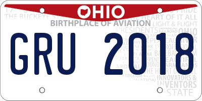 OH license plate GRU2018