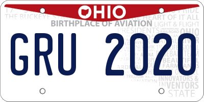 OH license plate GRU2020