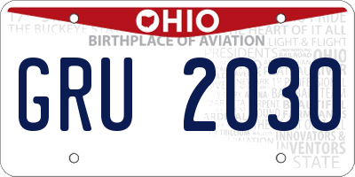 OH license plate GRU2030