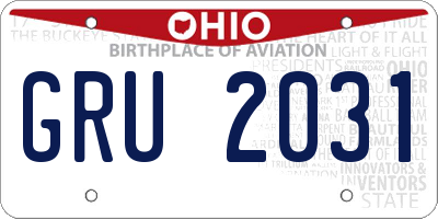 OH license plate GRU2031