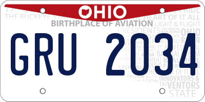 OH license plate GRU2034
