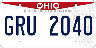 OH license plate GRU2040