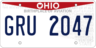 OH license plate GRU2047