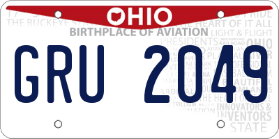 OH license plate GRU2049