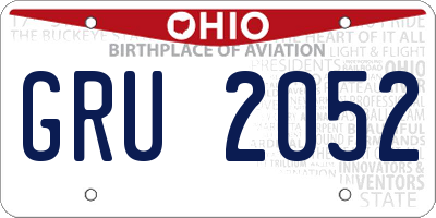 OH license plate GRU2052