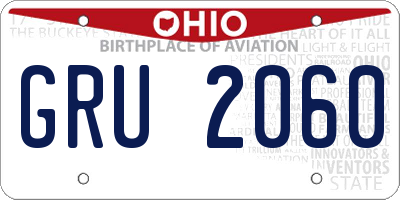 OH license plate GRU2060