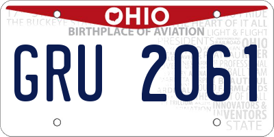 OH license plate GRU2061