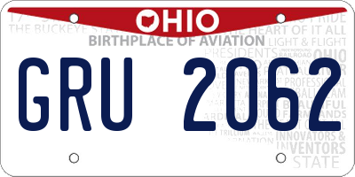 OH license plate GRU2062