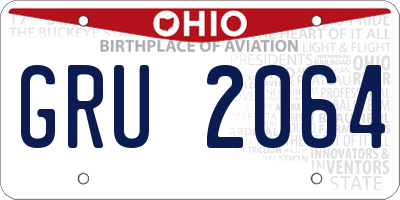 OH license plate GRU2064