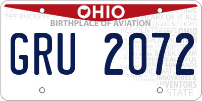 OH license plate GRU2072