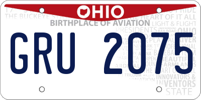 OH license plate GRU2075