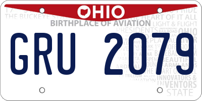OH license plate GRU2079