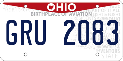 OH license plate GRU2083