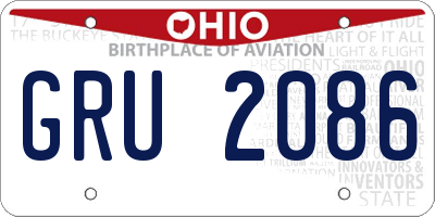 OH license plate GRU2086