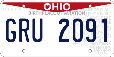 OH license plate GRU2091