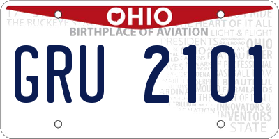 OH license plate GRU2101