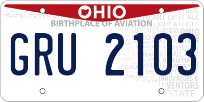 OH license plate GRU2103