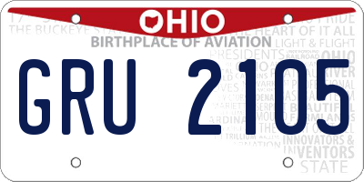 OH license plate GRU2105
