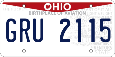 OH license plate GRU2115