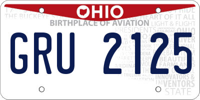 OH license plate GRU2125