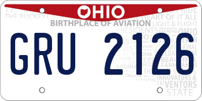 OH license plate GRU2126
