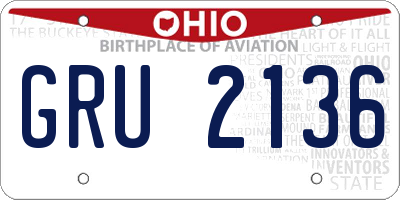 OH license plate GRU2136
