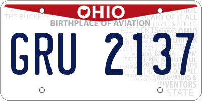 OH license plate GRU2137